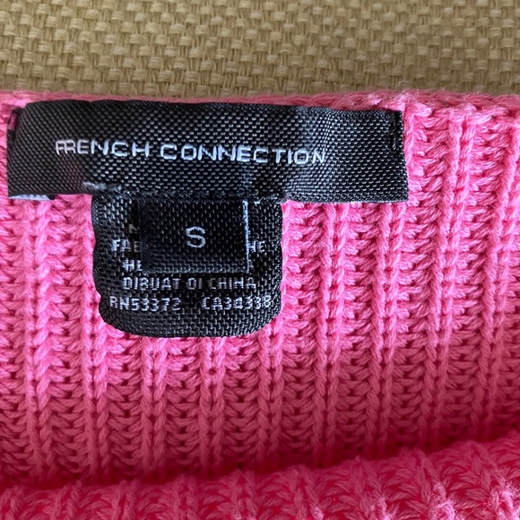 French Connection Cotton Cropped  Boatneck Millie Mozart Pink Sweater - Small - Picture 4 of 4